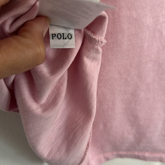 Polo Ralph Lauren Pink Cross Stitch Floral Short Sleeve Cotton Shirt Size Large - Picture 9 of 9